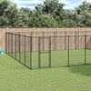 vidaXL Dog Kennel Black Powder-coated steel 546.7 sq ft Locks