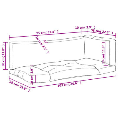 vidaXL Pallet Cushions 3 pcs Sand Fabric