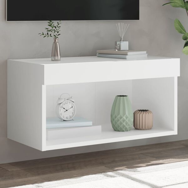 vidaXL TV Cabinet White Engineered Wood Compact TV Cabinet Rectangular