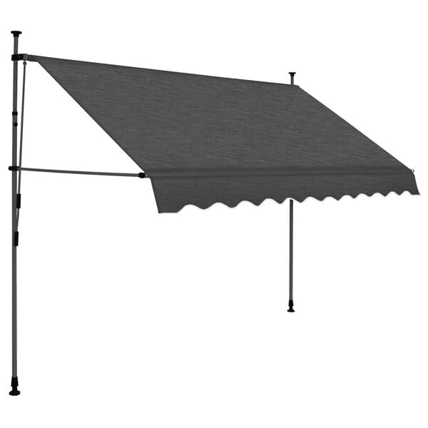 vidaXL Retractable Awning Charcoal Polyester with PU coating