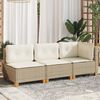 vidaXL Garden Sofa Set of 3 Beige