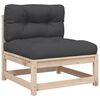 vidaXL Patio Sofa Set Anthracite cushions, Natural pinewood