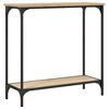 vidaXL Console Table Sonoma Oak Engineered Wood and Metal Medium