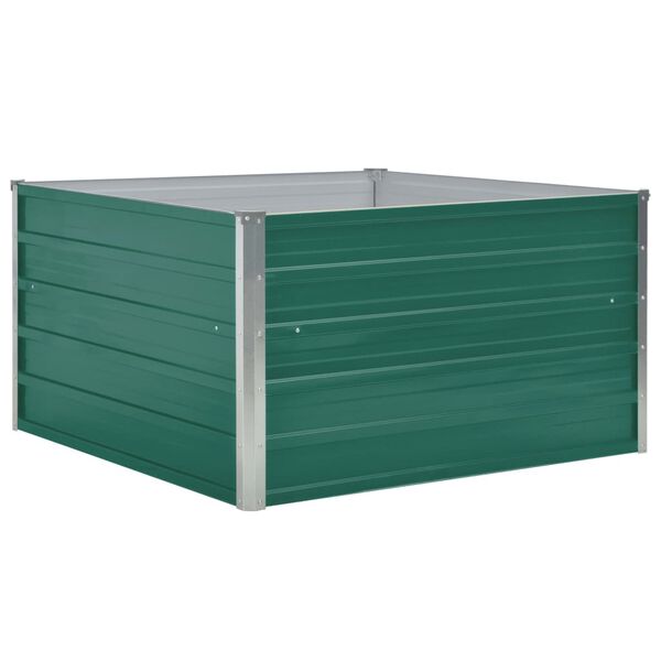 vidaXL Raised Garden Bed Green Galvanized Steel 39.4 x 39.4 x 17.7 in