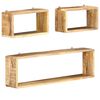 vidaXL Wall Cube Shelf Brown Solid mango wood Set of 3 Wall Cube Shelf