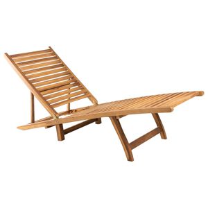 vidaXL Sun Lounger Teak Teak Wood Large Foldable Sun Lounger