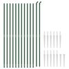 vidaXL Wire Mesh Fence with Spike Anchors Green 7.2x82.0'