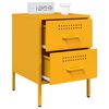 vidaXL Bedside Cabinet Mustard Yellow Steel Bedside Cabinet Rectangular