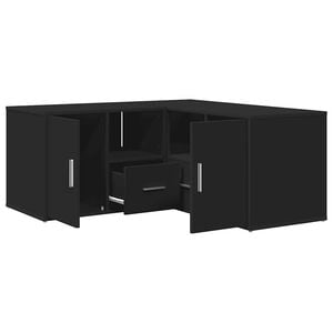 vidaXL Corner Cabinet Black Engineered wood 63 x 15.7 x 17.7 in
