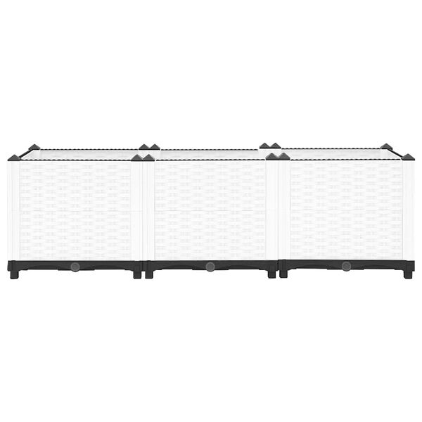 vidaXL Raised Bed White Polypropylene 47.2 x 15.7 x 15.0 in Durable