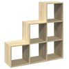 vidaXL Room Divider Bookcase Sonoma oak Engineered wood 3-Tier Bookcase