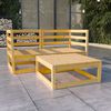 vidaXL Garden Lounge Set Natural Wood Solid Pine Wood 3 Piece Modular