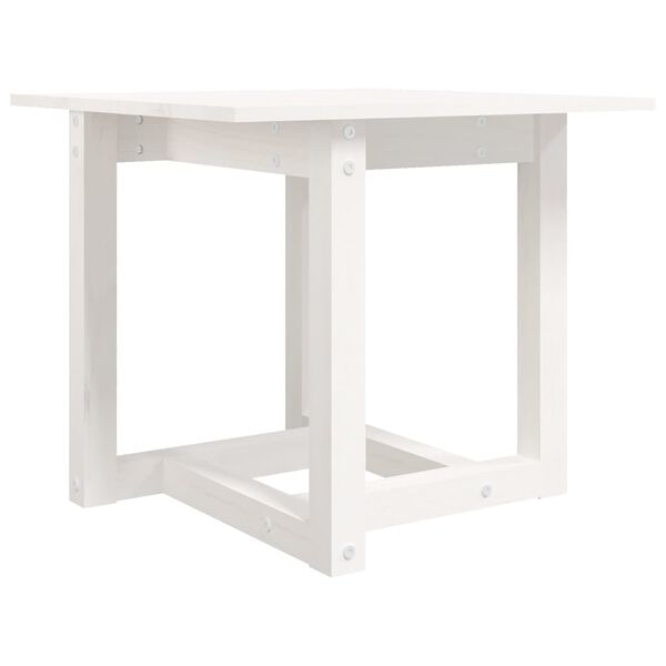 vidaXL Coffee Table White Solid pine wood 19.7x19.7x17.7in Durable