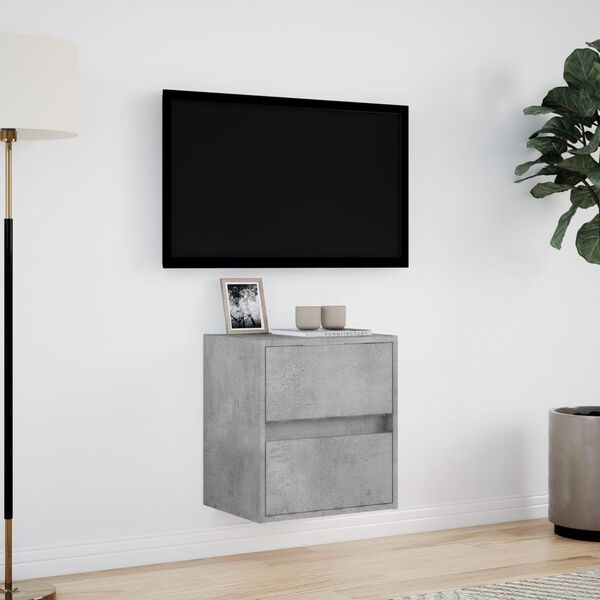vidaXL TV Wall Cabinet Concrete gray Engineered wood Medium