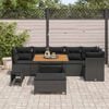 vidaXL Garden Sofa Set 9 pcs Black Poly rattan and powder-coated steel