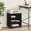 vidaXL Printer Stand with Wheels Black 16.1"x12.6"x18.9"