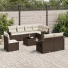 vidaXL Garden Sofa Set Brown, Cream White