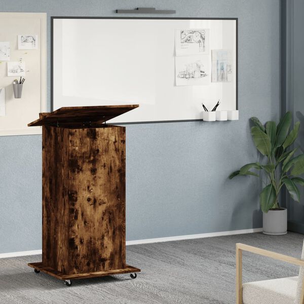 vidaXL Lectern Smoked oak Engineered wood 21.7x21.7x42.1 in Tiltable