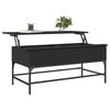 vidaXL Coffee Table Black Engineered Wood, Metal 39.4x19.7x17.7 in