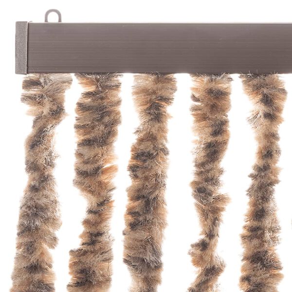 vidaXL Fly Curtain Beige and Dark Brown 35.4x86.6" Chenille