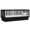 vidaXL Day Bed Black Solid pine wood Small Single