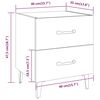 vidaXL Bedside Cabinet Set of 2 White Engineered wood, metal Standard