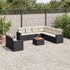 vidaXL Garden Sofa Set Black PE rattan Large UV-resistant materials