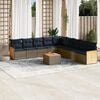 vidaXL 10 Piece Garden Sofa Set with Cushions Grey Poly Rattan