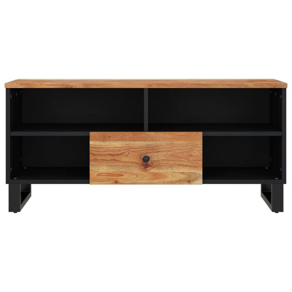 vidaXL TV Cabinet Natural wood and black