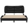 vidaXL Bed Frame Black Faux leather, metal, solid pine wood, plywood