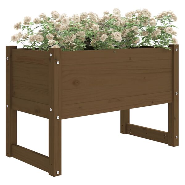 vidaXL Planter Honey Brown Solid Pine Wood Medium Decorative Inlays