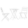 vidaXL Garden Bistro Set Folding 3 pcs White Steel