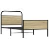 vidaXL Bed Frame Sonoma Oak Steel, Engineered wood Twin Durable