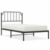 vidaXL Bed Frame Black Powder-Coated Steel Twin Bed Frame Rectangular