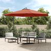 vidaXL Cantilever Garden Parasol with Aluminum Pole 137.8" Terracotta