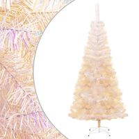 vidaXL Artificial Christmas Tree with Iridescent Tips White 7 ft PVC