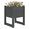 vidaXL Planter Grey Solid pine wood Medium Decorative Inlays Planter