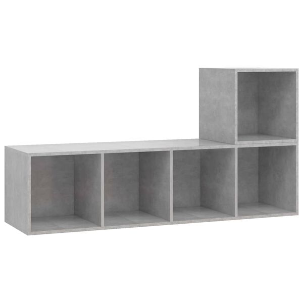 vidaXL TV Cabinet Set Concrete Grey Engineered Wood One Size