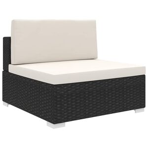 vidaXL Middle Seat Black and cream white