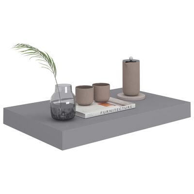 vidaXL Floating Wall Shelf Gray 15.7"x9.1"x1.5" MDF