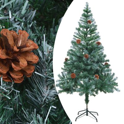 vidaXL Frosted Christmas Tree with LEDs&Pinecones 59.1"