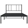 vidaXL Bed Frame Black Powder-Coated Steel Single Bed Frame