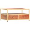 vidaXL Coffee Table Honey Brown Solid Acacia Wood, Steel Medium