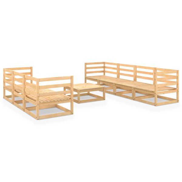 vidaXL Garden Lounge Set Natural wood Solid Pine wood Large Modular