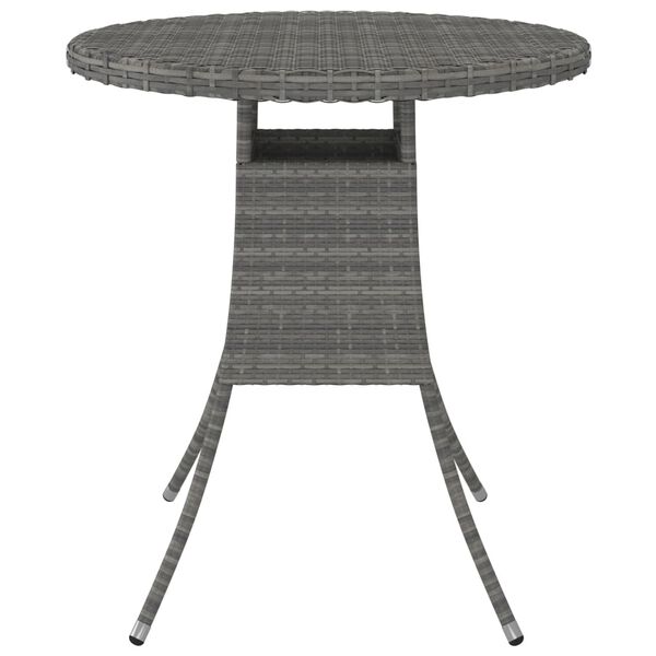 vidaXL Patio Table Gray 27.6"x27.6"x28.7" Poly Rattan