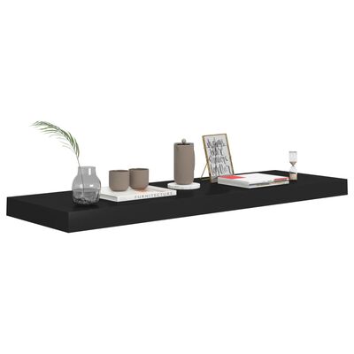 vidaXL Floating Wall Shelves 2 pcs Black 31.5"x9.3"x1.5" MDF