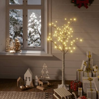vidaXL Christmas Tree 128 LEDs 4 ft Warm White Willow Indoor Outdoor