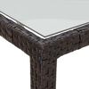 vidaXL Garden Table Brown Poly rattan, tempered glass, powder-coated steel
