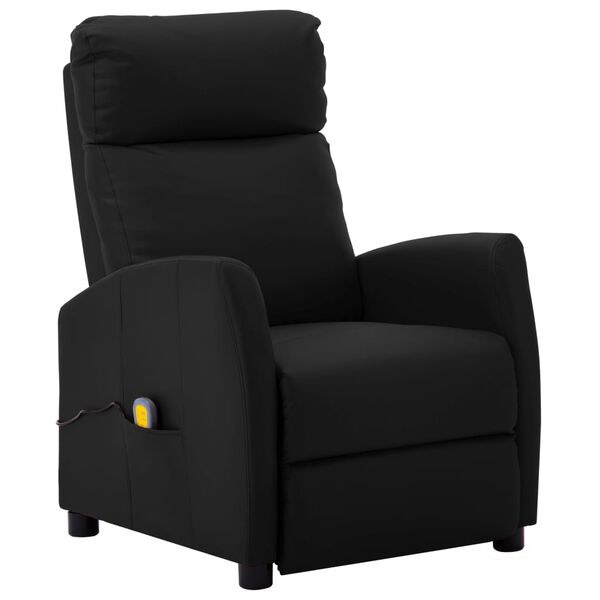 vidaXL Massage Chair Black Faux leather Standard Adjustable Armrests