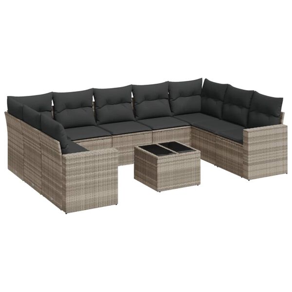 vidaXL Garden Sofa Set Light Grey, Dark Grey